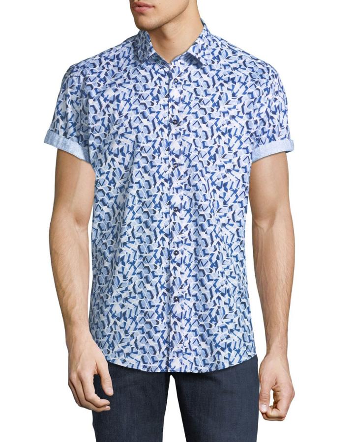 Classic-fit Geometric Short-sleeve