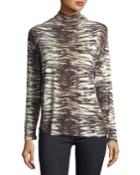 Tiger-print Turtleneck
