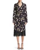 Double-breasted Floral-print Wrap Dress With