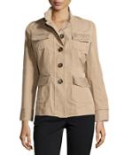 Button-front Raw Edge Jacket