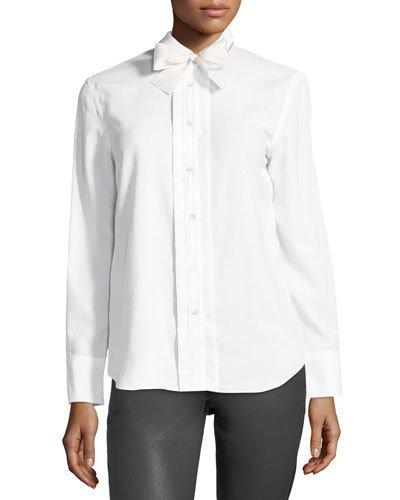Poplin Top W/ Monili-beaded