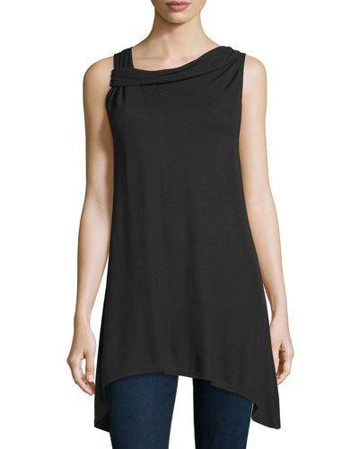 Sleeveless Asymmetric Top, Black