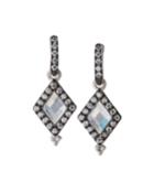 Industrial Finish Diamond-shaped Drop Earrings