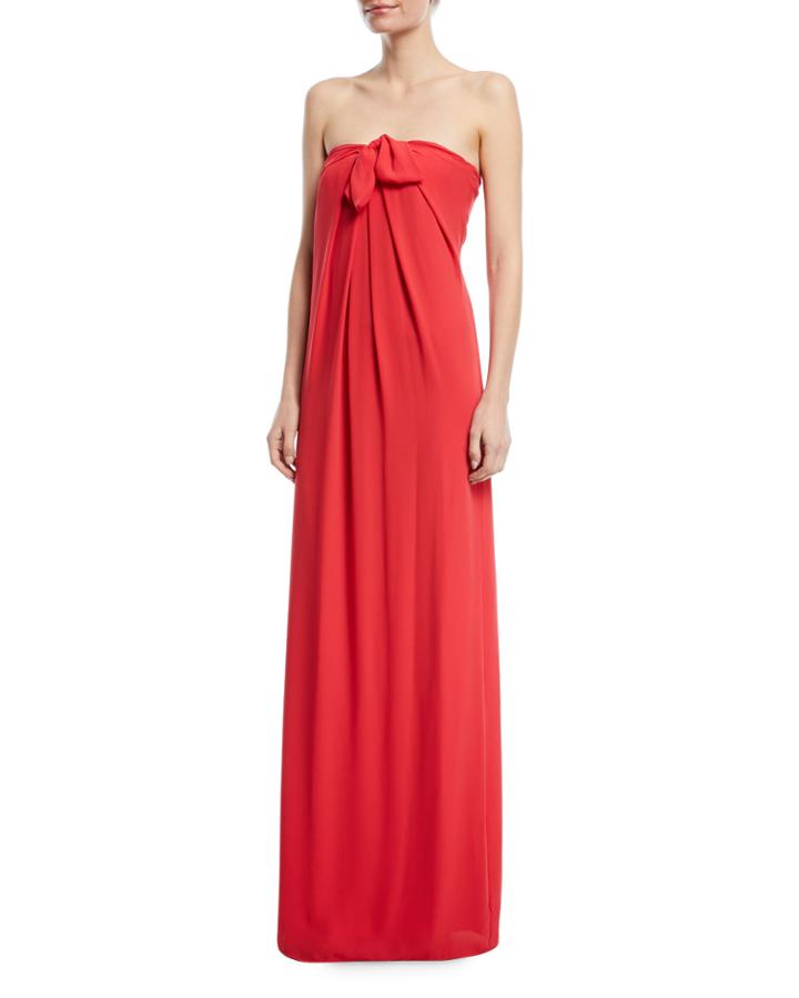 Strapless Gown W/ Front Tie Detail
