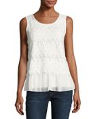 Lace-overlay Jersey Tank