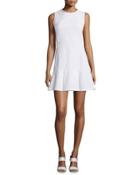 Sleeveless Crewneck Drop-waist Flounce Dress