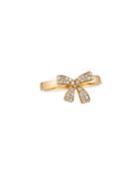 18k Yellow Gold Diamond Bow Ring