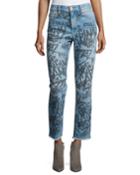 Clayton Graffiti High-rise Straight Jeans, Blue