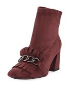 Ringlead Suede Bootie W/ Patent Leather & Bit Trim