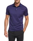 Striped Cotton Polo Shirt, Purple/black