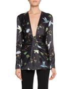 Kahn Birds Deep V-neck Blouse