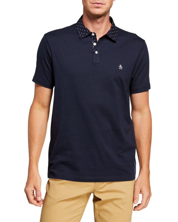 Men's Geo-print Collar Polo