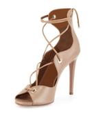Tango Curvy Lace-up Sandal, Biscotto