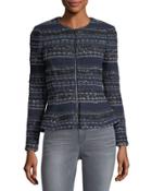 Metallic-knit Tweed Jacket