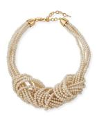 Knotted Pearly Bead Twist Necklace