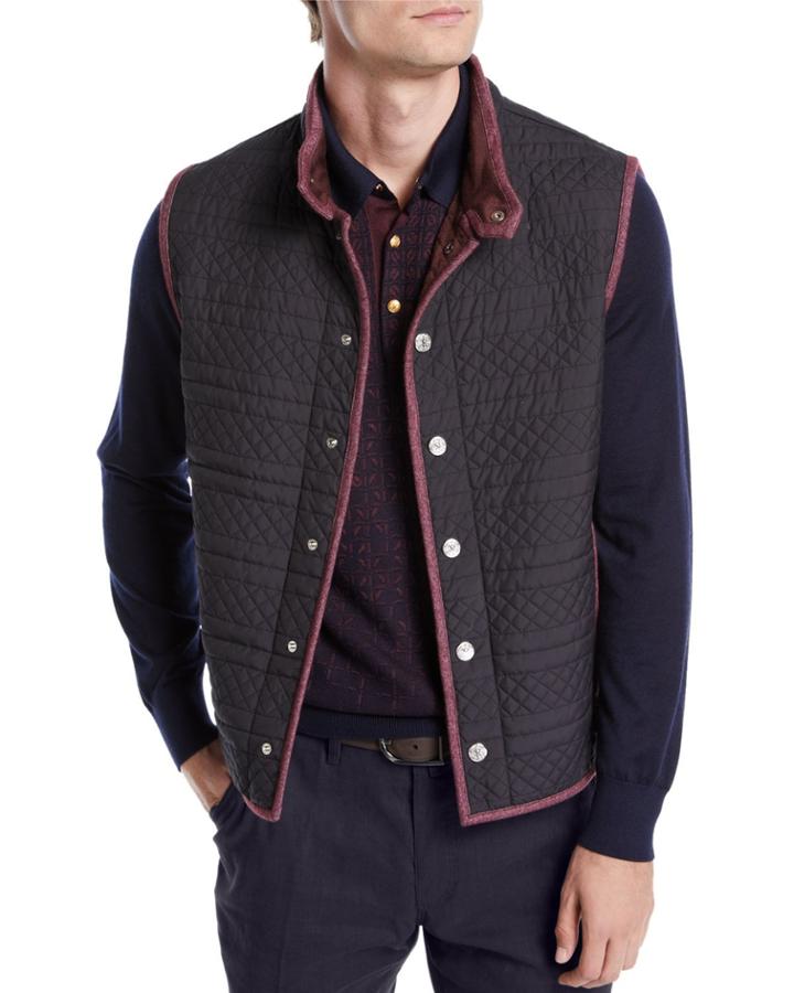 Men's Quilted Button Vest