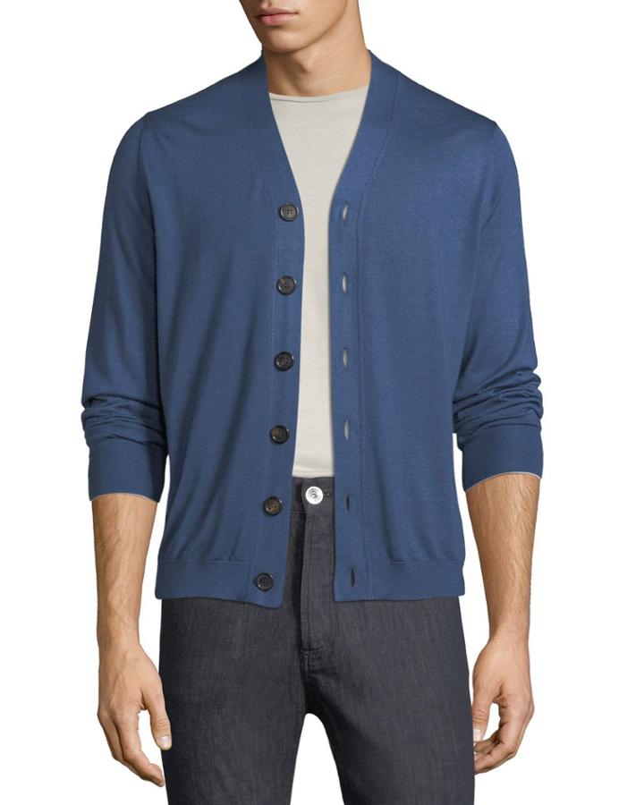 Cashmere-silk V-neck Cardigan