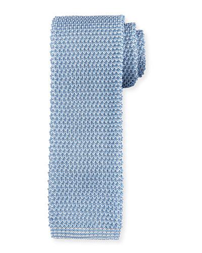 Textured Silk Knit Tie,