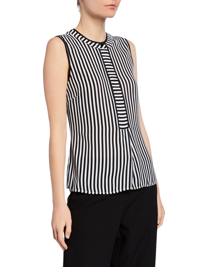 Striped Sleeveless Blouse