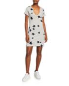 Start-printed Deep V-neck