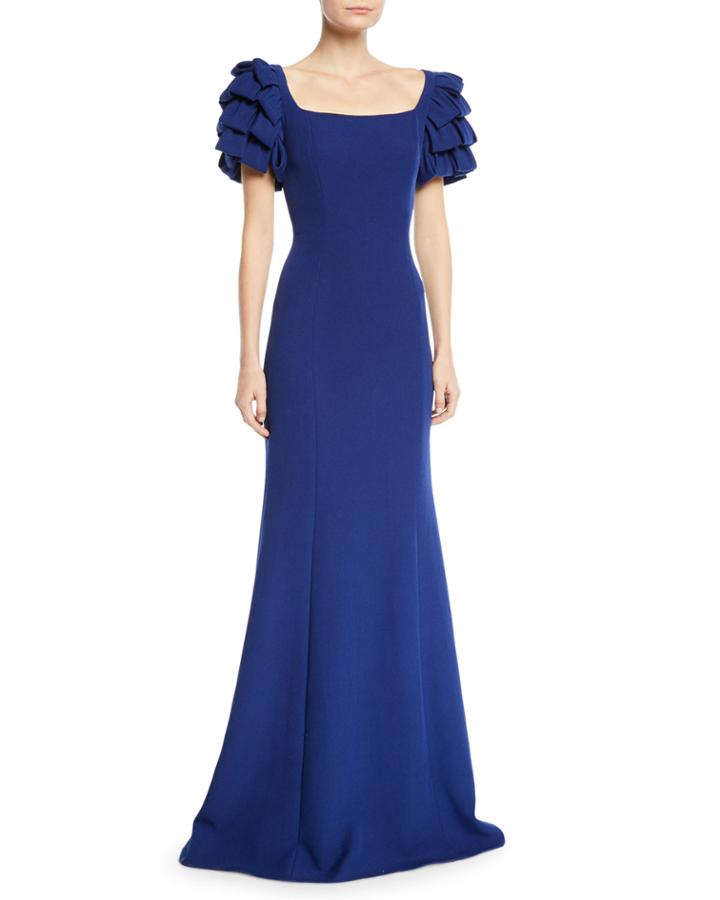 Square-neck Gown W/
