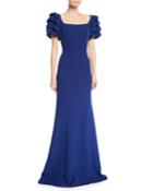 Square-neck Gown W/