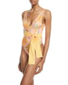Claudia Belted Floral One-piece
