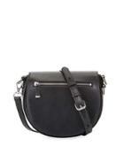Astor Leather Saddle Bag, Black