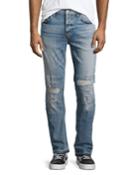 Sartor Slouchy Distressed Skinny Jeans, Intent Blue