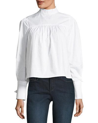 Jodi High-neck Poplin Blouse