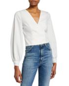 Circuit Cropped Puff-sleeve Top