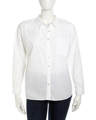 Eileen Fisher Classic Collar Button-front Blouse, White, Women's