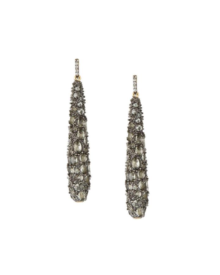 Gilded Cable Pebble Drop Earrings