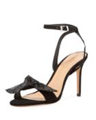 Anabella High-heel Suede Ankle-strap Sandals With Glitter Bow