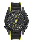 Men's 46.5mm Precisionist Chronograph Watch, Black/yellow