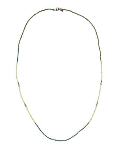 Long Hematite, Quartz & Pyrite Beaded Necklace