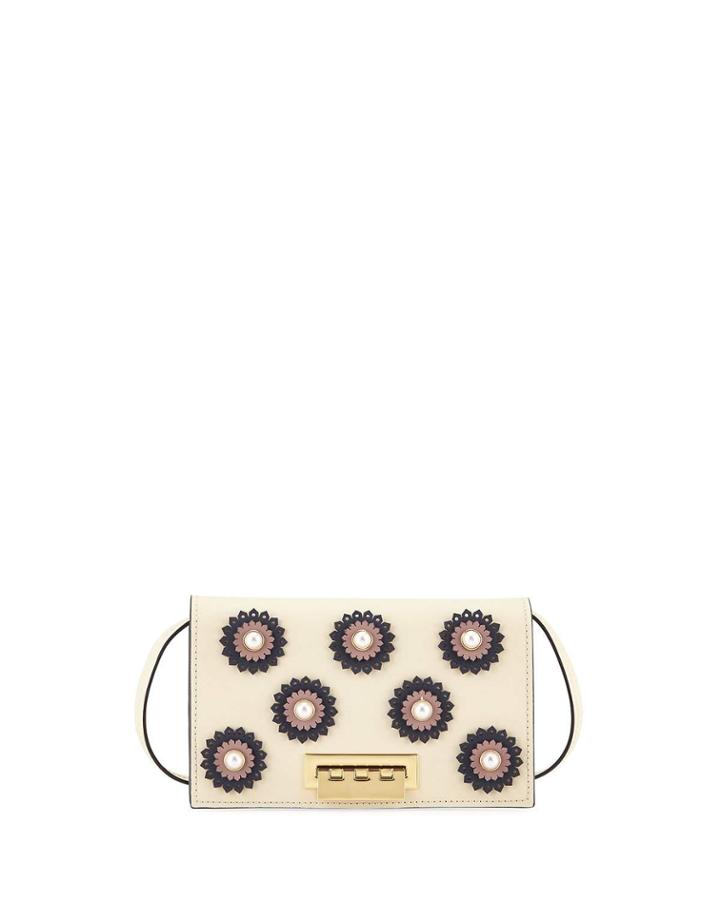 Earthette Colorblock Floral Studded Crossbody Bag