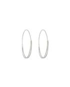 Silvertone Double-hoop Earrings