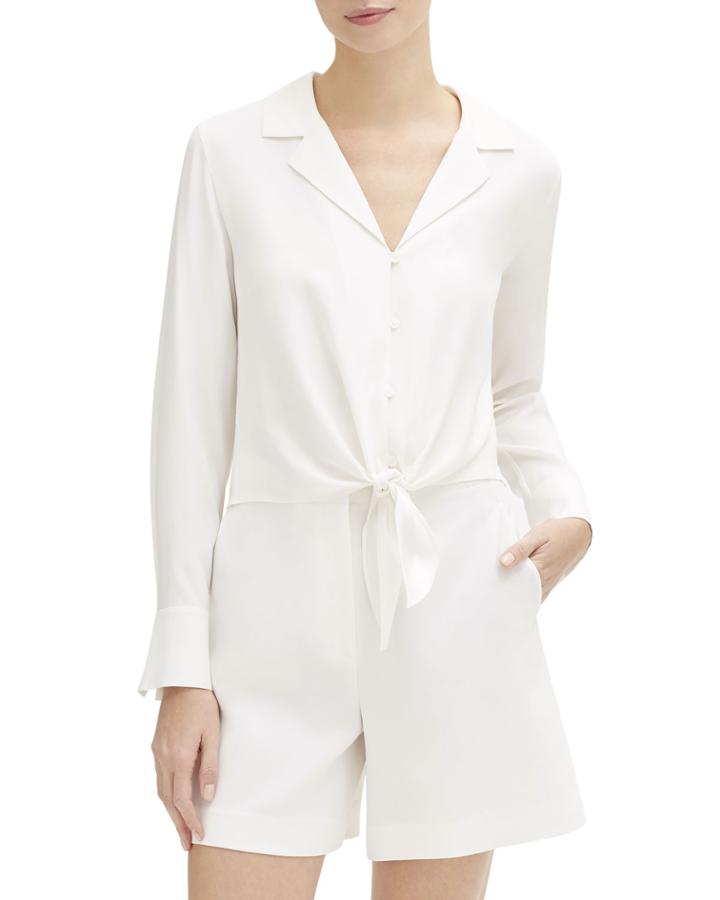 Miley Long-sleeve Tie-front Matte