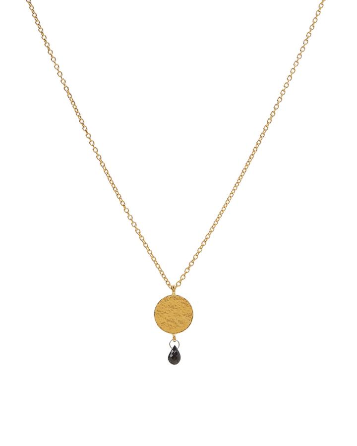 24k Coin Black-diamond Pendant Necklace