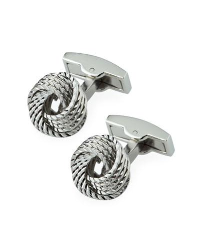 Rhodium-tone Knot Cuff