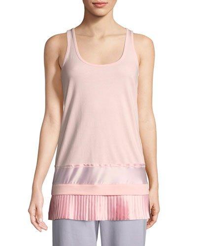 Pleated-hem Jersey Tank Top