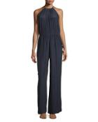 Campina Sleeveless Halter Jumpsuit, Navy