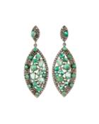 Emerald & Diamond Marquise Drop Earrings