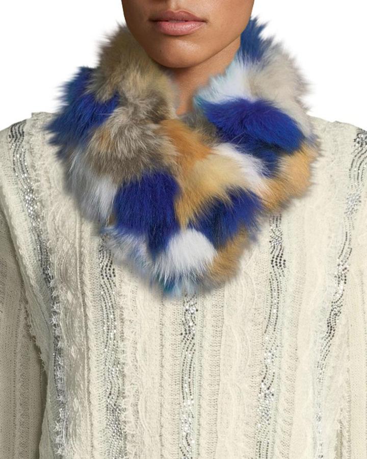 Multicolor Fox Fur Clip
