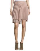 Asymmetric Pleated Wool-blend
