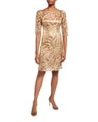 Embroidered Sequin Elbow Sleeve