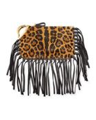 Cheetah-print Zodiac Clutch Bag