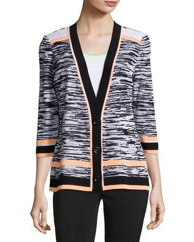 3/4-sleeve Space Dye Jacket, White/black/apricot