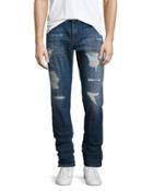 The Slim Fit Distressed Jeans, Blue